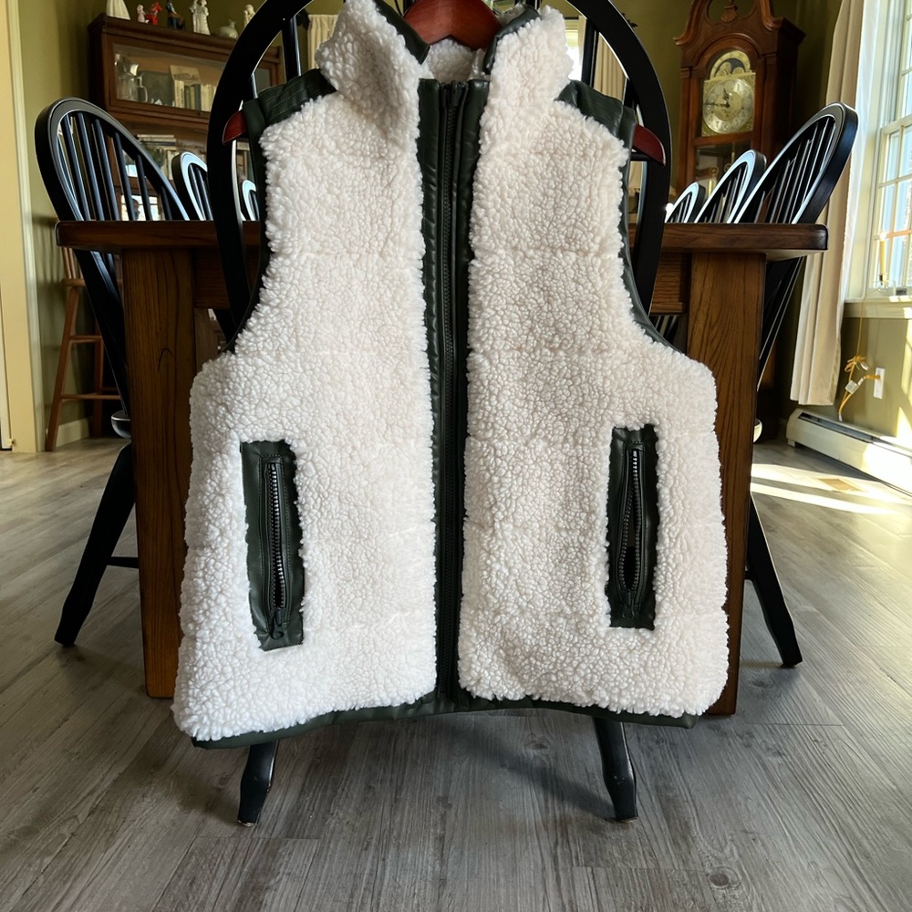 Leather and Shearling Reversible Beckham Vest